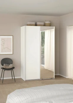 Guardaroba 2 ante Teheran, 65x119 h200 cm, Bianco e Trasparente<Dmora Best