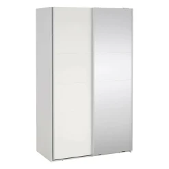 Guardaroba 2 ante Teheran, 65x119 h200 cm, Bianco e Trasparente<Dmora Best