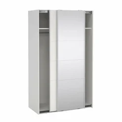 Guardaroba 2 ante Teheran, 65x119 h200 cm, Bianco e Trasparente<Dmora Best