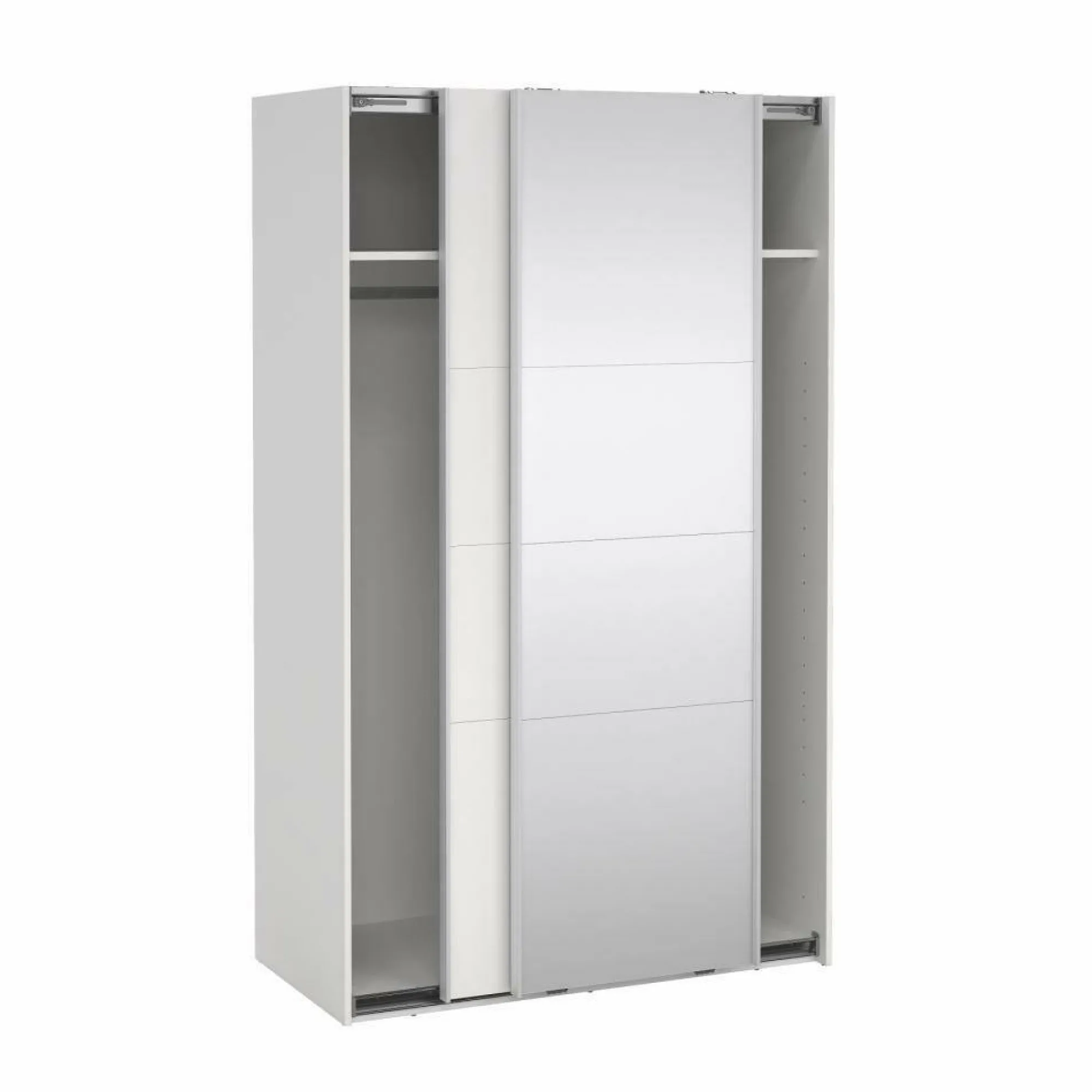 Guardaroba 2 ante Teheran, 65x119 h200 cm, Bianco e Trasparente<Dmora Best