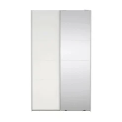 Guardaroba 2 ante Teheran, 65x119 h200 cm, Bianco e Trasparente<Dmora Best