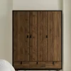Guardaroba 3 ante Virgil, 60x150 h200 cm, Nero e Noce<Dmora Outlet