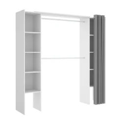 Guardaroba Acron, 180x50h205 cm, Bianco e Grigio<Dmora Best