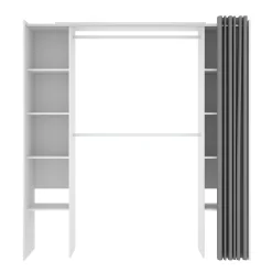 Guardaroba Acron, 180x50h205 cm, Bianco e Grigio<Dmora Best
