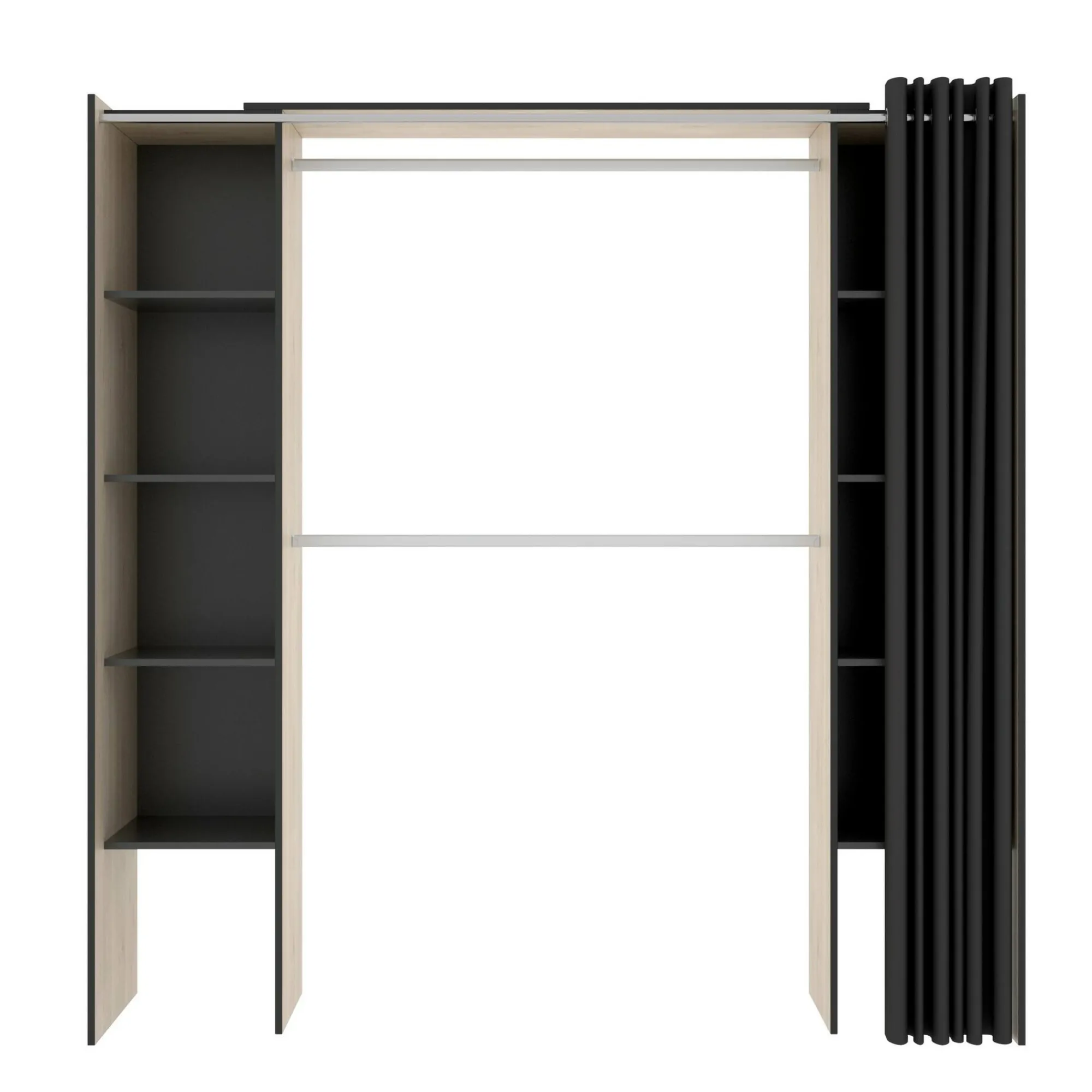 Guardaroba Acron, 180x50h205 cm, Rovere e Grigio<Dmora Hot