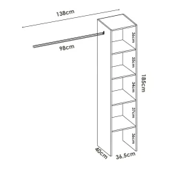 Guardaroba Adler, 138x40h186 cm,<Dmora Cheap