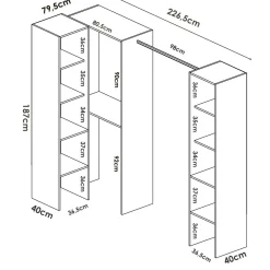 Guardaroba Alexois, 226x79h186 cm,<Dmora Shop