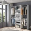 Guardaroba Amico, 179x50h202 cm, Bianco e Cemento<Dmora Clearance