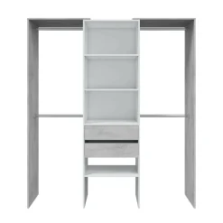 Guardaroba Amico, 179x50h202 cm, Bianco e Cemento<Dmora Clearance