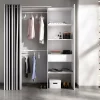 Guardaroba Arim, 160x50h205 cm, Bianco e Grigio<Dmora Cheap