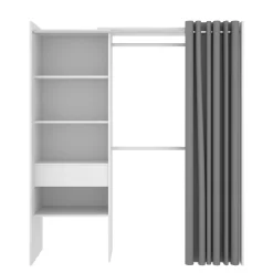 Guardaroba Arim, 160x50h205 cm, Bianco e Grigio<Dmora Cheap