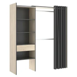 Guardaroba Arim, 160x50h205 cm, Rovere e Antracite<Dmora Cheap