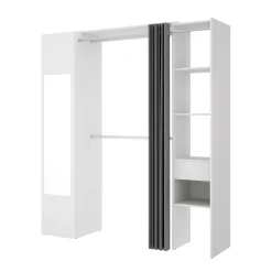 Guardaroba Aru, 177x52h205 cm, Bianco e Antracite<Dmora Cheap