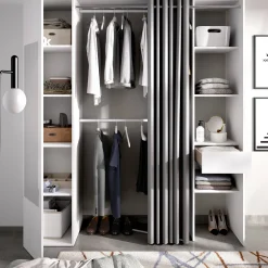 Guardaroba Aru, 177x52h205 cm, Bianco e Antracite<Dmora Cheap