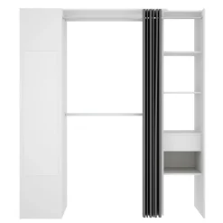 Guardaroba Aru, 177x52h205 cm, Bianco e Antracite<Dmora Cheap