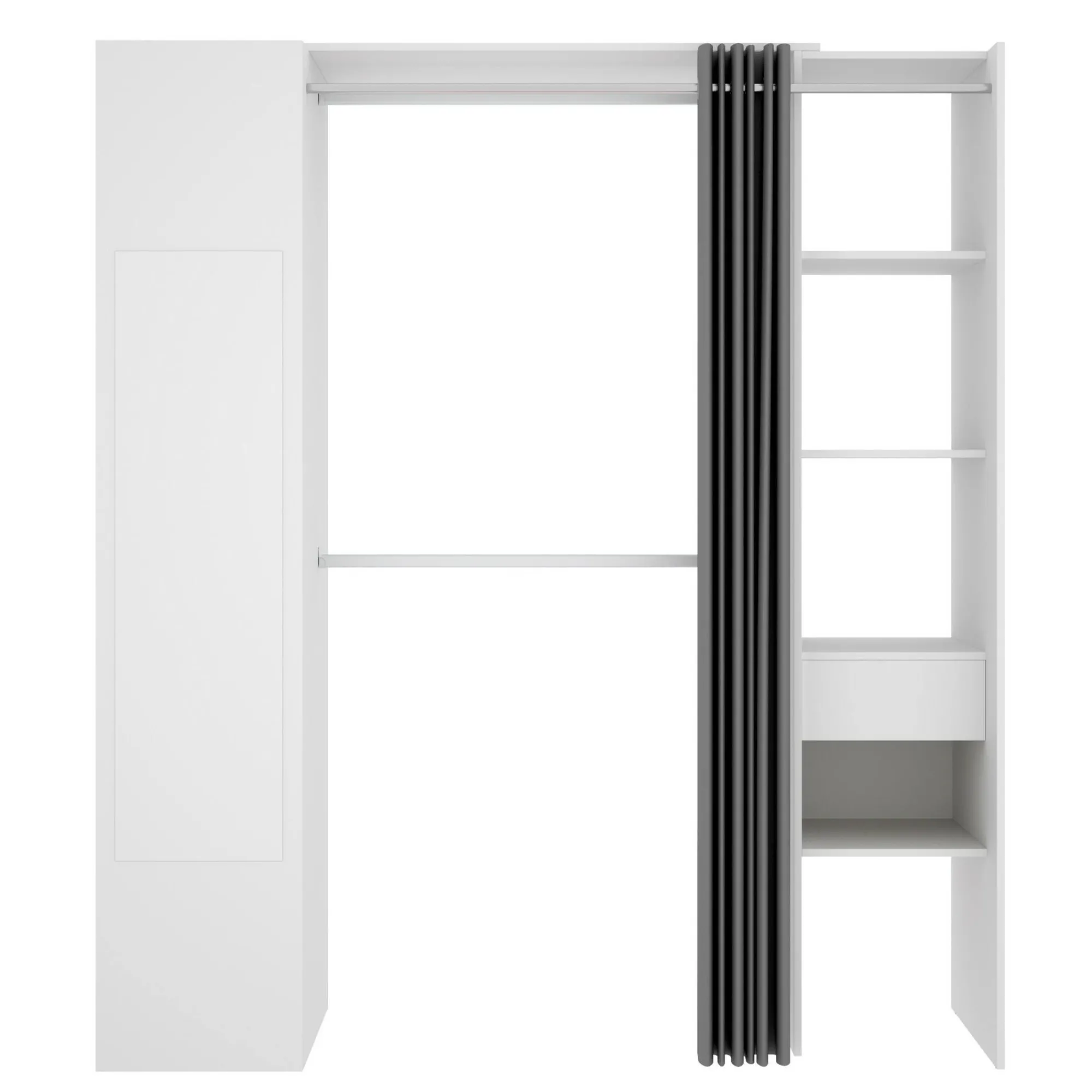 Guardaroba Aru, 177x52h205 cm, Bianco e Antracite<Dmora Cheap