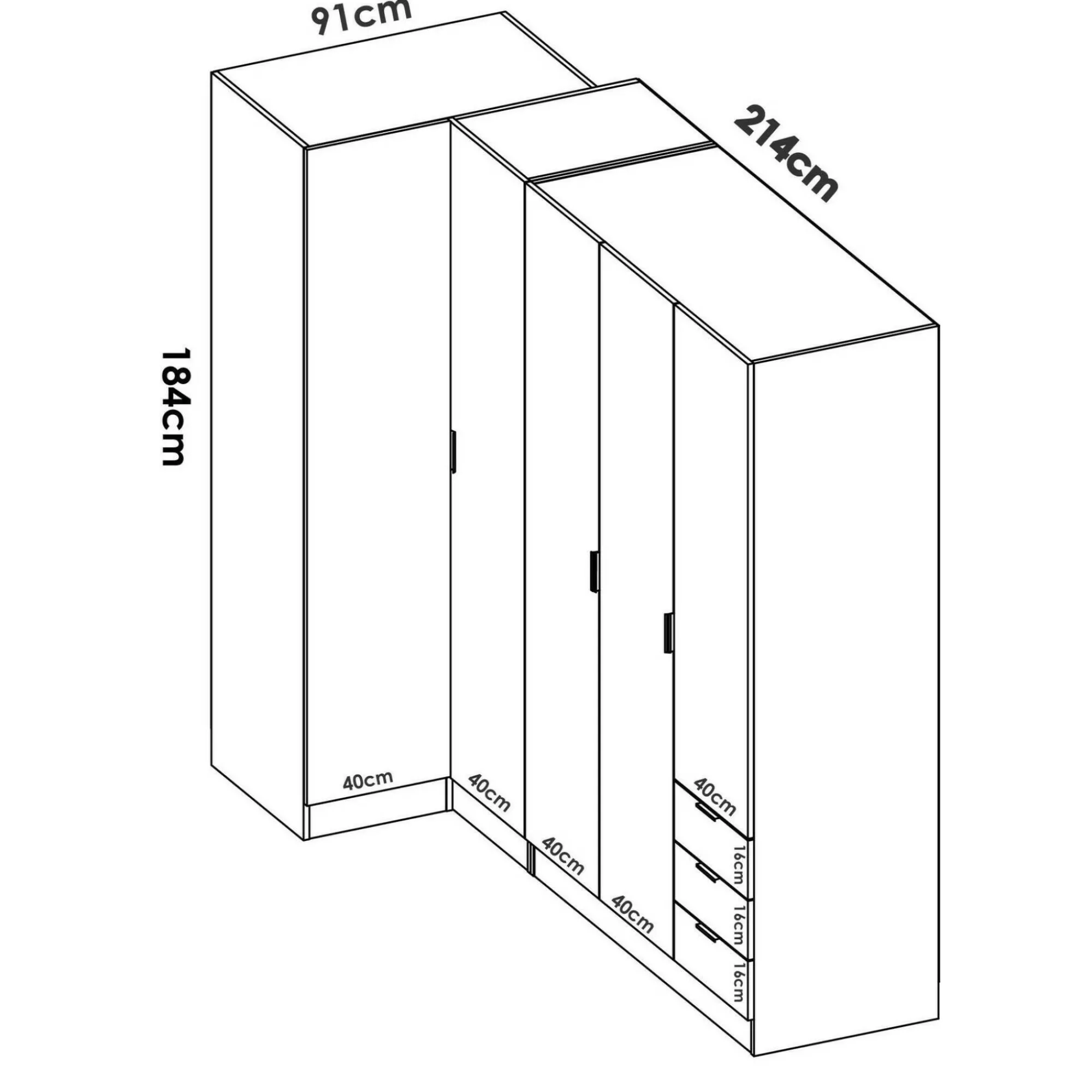 Guardaroba Atena, 214x91h184 cm,<Dmora Hot