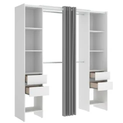 Guardaroba Era, 180x50h205 cm, Bianco e Grigio<Dmora Best Sale