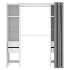 Guardaroba Era, 180x50h205 cm, Bianco e Grigio<Dmora Best Sale