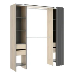 Guardaroba Era, 180x50h205 cm, Rovere e Antracite<Dmora Fashion