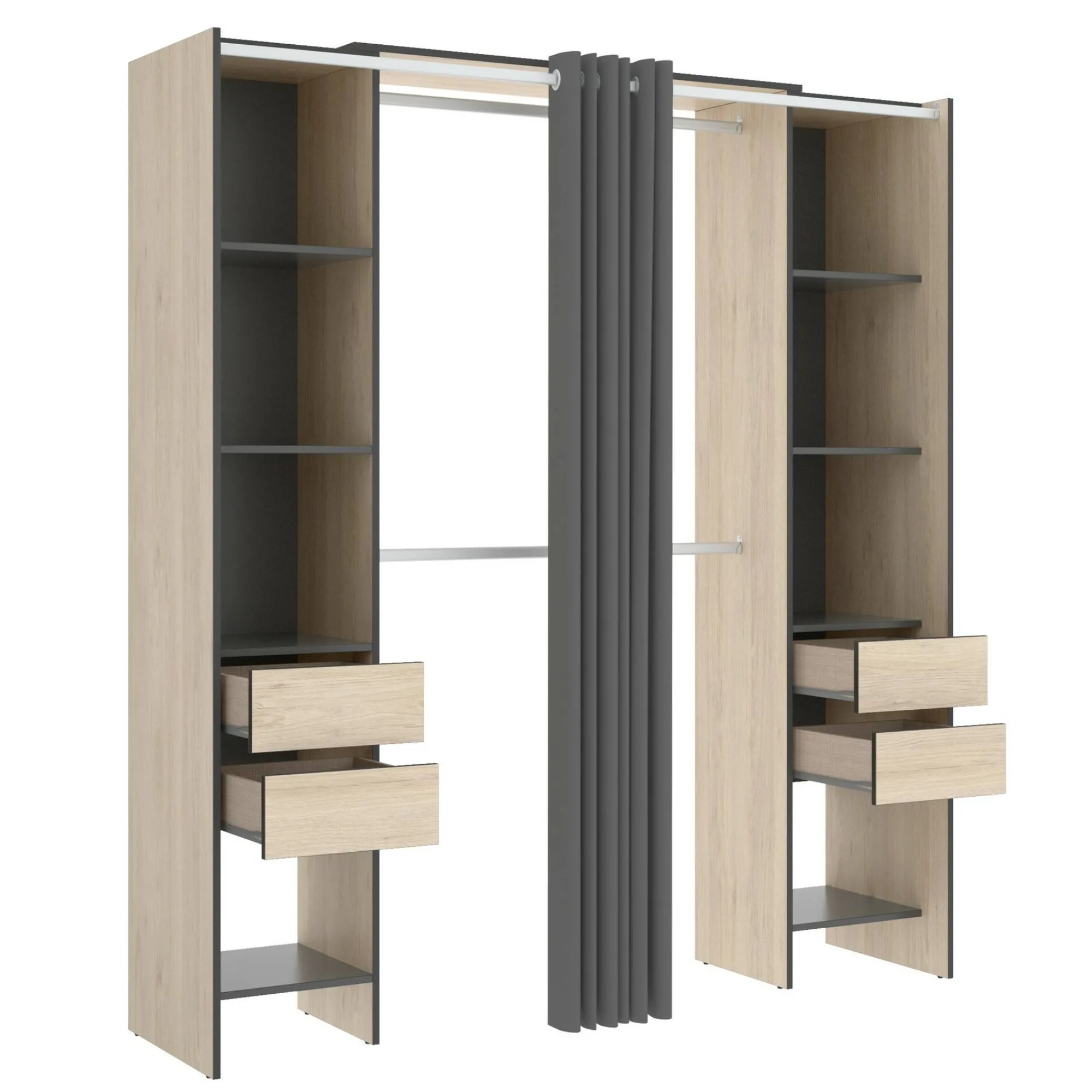 Guardaroba Era, 180x50h205 cm, Rovere e Antracite<Dmora Fashion