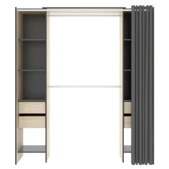 Guardaroba Era, 180x50h205 cm, Rovere e Antracite<Dmora Fashion