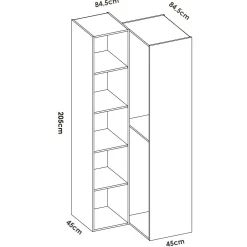 Guardaroba grande Anzino, 85x85 h205 cm, Bianco e Rovere<Dmora Best