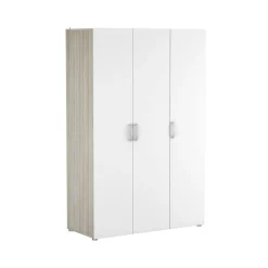 Guardaroba grande Dania, 119x51 h185 cm, Rovere e Bianco opaco<Dmora Store