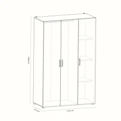 Guardaroba grande Dania, 119x51 h185 cm, Rovere e Bianco opaco<Dmora Store