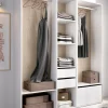 Guardaroba grande Dhorsche, 158x45 h205 cm, Bianco e Rovere<Dmora Online
