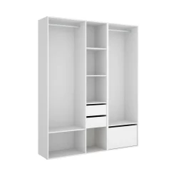 Guardaroba grande Dhorsche, 158x45 h205 cm, Bianco e Rovere<Dmora Online