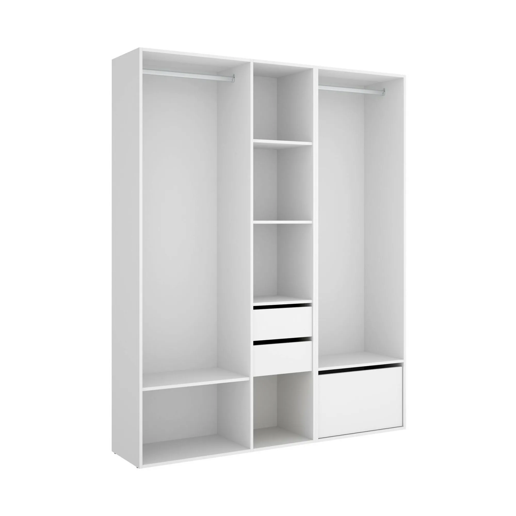 Guardaroba grande Dhorsche, 158x45 h205 cm, Bianco e Rovere<Dmora Online