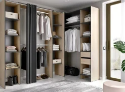 Guardaroba grande Dindo, 234x141 h205 cm, Antracite e Rovere<Dmora Outlet