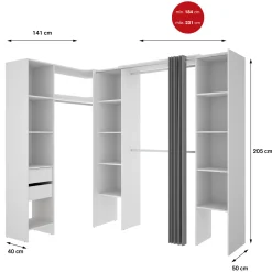 Guardaroba grande Dindo, 234x141 h205 cm,<Dmora Cheap