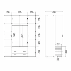 Guardaroba grande Dseren, 154x50 h200 cm,<Dmora Cheap