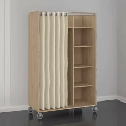 Guardaroba grande Dsesi, 48x100 h160 cm, Rovere e Beige<Dmora Best Sale
