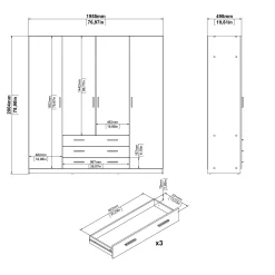Guardaroba grande Epipola, 50x196 h200 cm,<Dmora Outlet