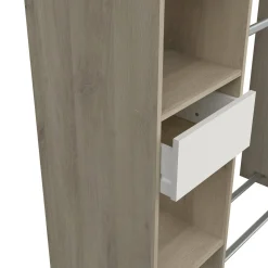 Guardaroba grande Floriana, 118x40 h183 cm, Rovere e Bianco opaco<Dmora Discount