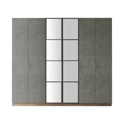 Guardaroba grande Gaja, 208x50 h184 cm, Marrone e Grigio<Dmora Outlet
