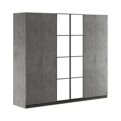 Guardaroba grande Gaja, 208x50 h184 cm, Antracite e Grigio<Dmora Flash Sale