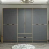 Guardaroba grande Gaspard, 277x52 h208 cm, Nero e Oro<Dmora Online