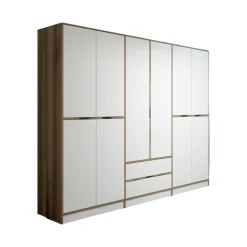 Guardaroba grande Gaspard, 277x52 h208 cm, Bianco e Oro<Dmora Cheap