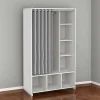 Guardaroba grande Jal, 48x105 h180 cm, Bianco e Grigio<Dmora Clearance