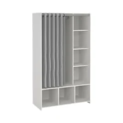 Guardaroba grande Jal, 48x105 h180 cm, Bianco e Grigio<Dmora Clearance