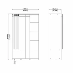 Guardaroba grande Jal, 48x105 h180 cm, Rovere e Beige<Dmora Cheap