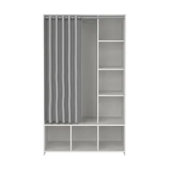 Guardaroba grande Jal, 48x105 h180 cm, Bianco e Grigio<Dmora Clearance