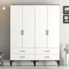 Guardaroba grande Katrin, 160x201h48 cm, Noce e Bianco<Dmora Store