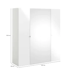 Guardaroba grande Keila, 196x60 h219 cm, Bianco<Dmora Shop