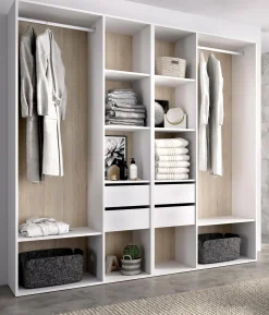 Guardaroba grande Mala, 196x45 h205 cm, Bianco e Rovere<Dmora Cheap