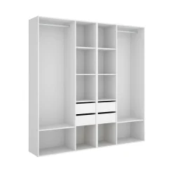 Guardaroba grande Mala, 196x45 h205 cm, Bianco e Rovere<Dmora Cheap